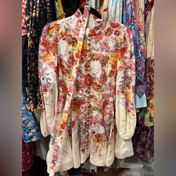 Zimmermann wonderland posey buttoned mini dress Size 1 - Picture 6 of 7